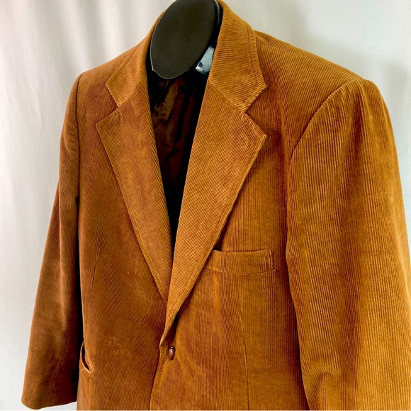 Two-Button Brown Corduroy Blazer Made in Romania - Picture 7 of 13
